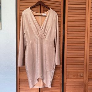 Gold Shimmer long sleeve dress